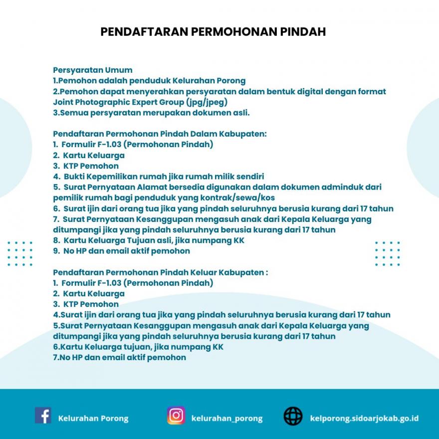 PENDAFTARAN PERMOHONAN PINDAH